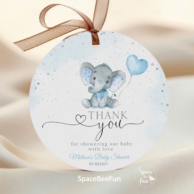 Elephant Safari Baby Dusche Geschenkanhänger (Elephant Safari Baby shower Favor Tags)