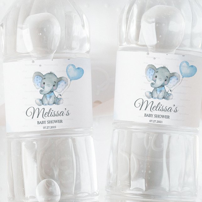 Elephant Safari Baby Dusche Wasserflaschenetikett (Elephant Safari, Baby Shower, Water Bottle Label, Safari Theme, Jungle Baby Shower, Party Favor, Cus)