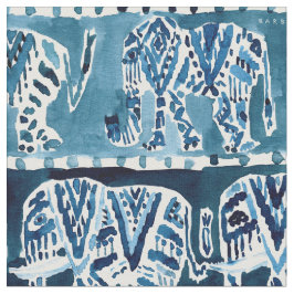 ELEPHANT SAFARI Boho Deep Indigo Wasserfarbe Stoff