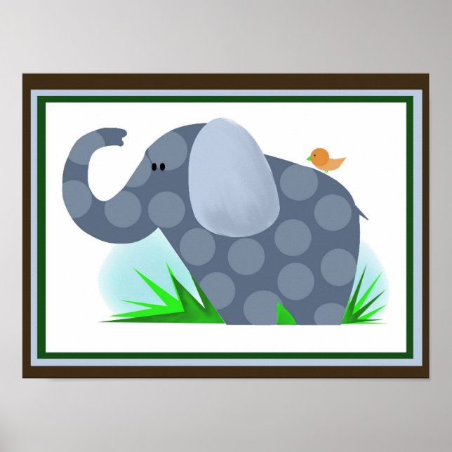 Elephant Safari Kinderzimmer Wanddekor Poster (Vorne)
