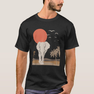 Elephant Savannah Africa Landscape Minimalistisch T-Shirt
