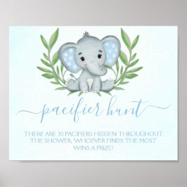 Elephant Schnuller Hunt Boy Baby Showspiel Poster