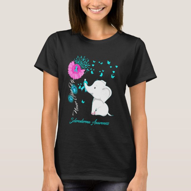 Elephant Scleroderma Awareness Scleroderma Ribbon T-Shirt (Vorderseite)
