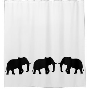 Elephant Silhouette schwarz + Ihre Ideen Duschvorhang