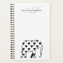 Elephant Simple Black and White Name Planer