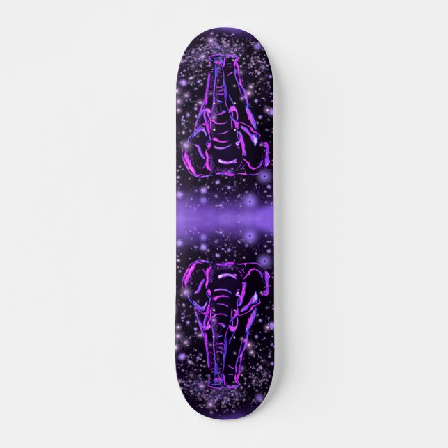 Elephant Skateboard Lila Rosa Sternennacht (Vorne)