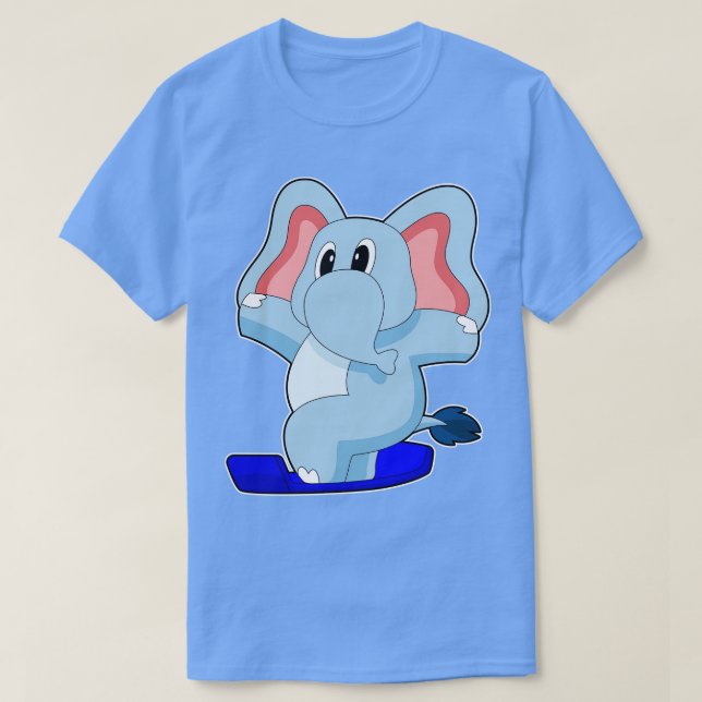 Elephant Snowboard Wintersport T-Shirt (Design vorne)