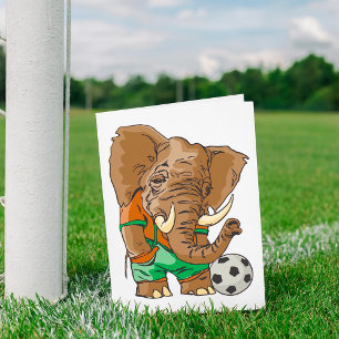 Elephant Soccer Player Funny Sports Animal Karte
