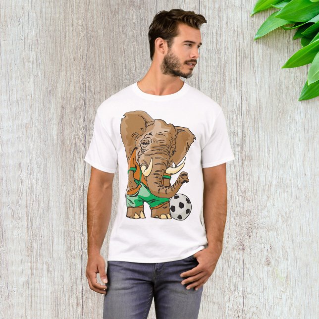 Elephant Soccer Player Funny Sports Animal T-Shirt (Von Creator hochgeladen)