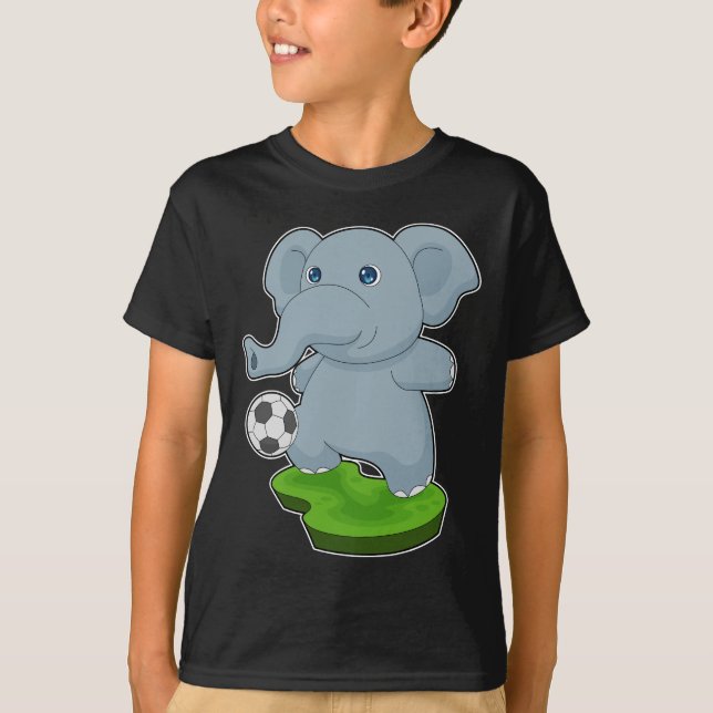 Elephant Soccer Player Fußball Sports T-Shirt (Vorderseite)