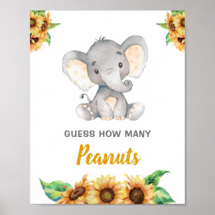Elephant Sonnenblumen Herbst Schätzung wie viele E Poster