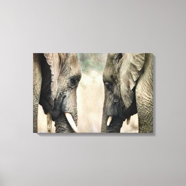 Elephant Soulmates Leinwanddruck (Vorderseite)