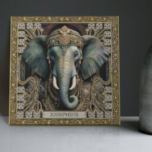 Elephant Spirit Animal Carpetpunk Jewels Altarpiec Fliese