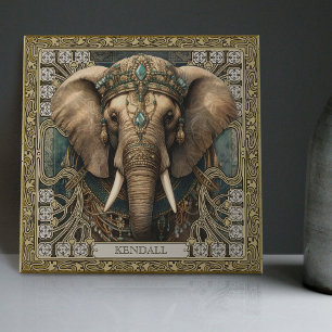 Elephant Spirit Animal Carpetpunk Jewels Altarpiec Fliese