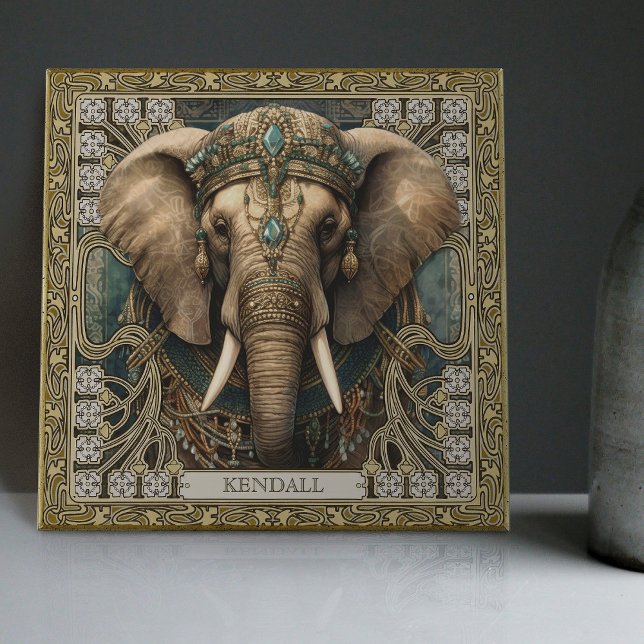 Elephant Spirit Animal Carpetpunk Jewels Altarpiec Fliese (Von Creator hochgeladen)