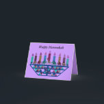 Elephant Star Menorah Cards Feiertagskarte<br><div class="desc">Grafische Abbildung eines Elefanten,  Giraffe und Star of David menorah Design.</div>