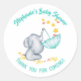 Elephant & Stars Kinderdusche Vielen Dank Runder Aufkleber