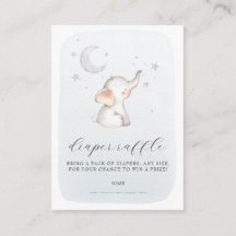 Elephant Stars Moon Dusty Blue Boy Baby Dusche