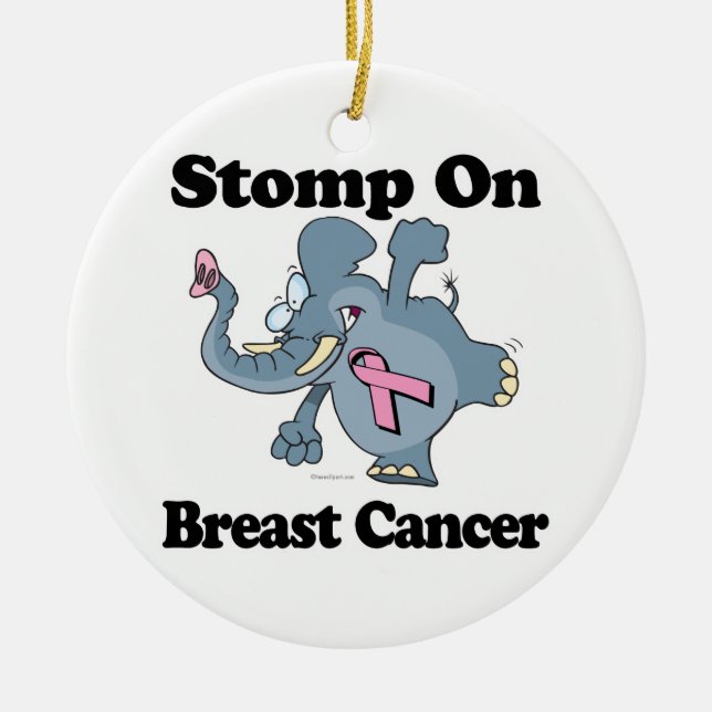 Elephant Stomp zum Brustkrebs Keramikornament (Vorne)