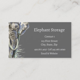 Elephant Storage Watercolor Afrikanische Tierart Visitenkarte
