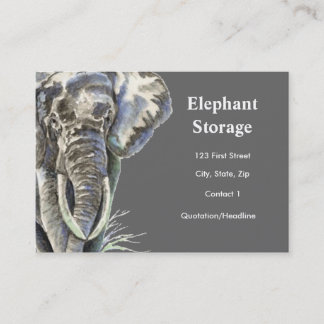 Elephant Storage Watercolor Afrikanische Tierart Visitenkarte