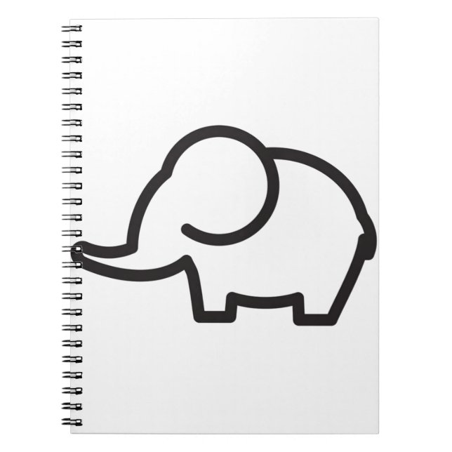 Elephant Stylistic Line Art Notizblock (Vorderseite)