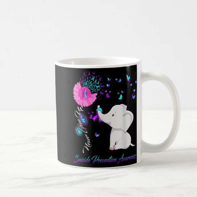 Elephant Suicide Prevention Awareness Ribbon Gif  Kaffeetasse (Rechts)
