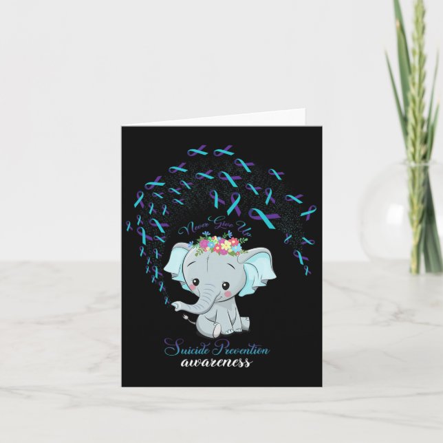 Elephant Suicide Prevention Warrior Awareness Gift Karte (Vorderseite)