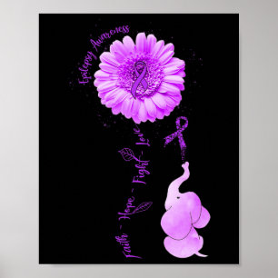 Elephant Sunflower Faith Hope Kämpfen Liebe Epilep Poster