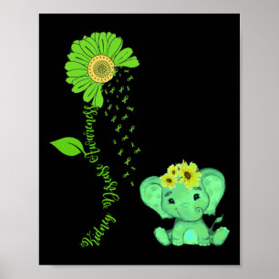 Elephant Sunflower Nierenerkrankung Bewusstsein Co Poster