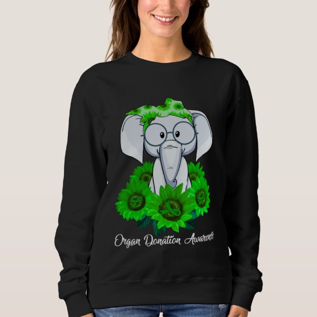 Elephant Sunflower Organ Donation Awareness Costum Sweatshirt (Vorderseite)