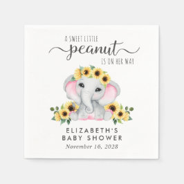 Elephant Sunflowers Baby Girl Dusche Serviette
