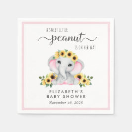 Elephant Sunflowers Baby Girl Dusche Serviette