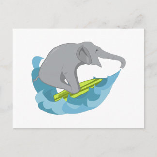 Elephant Surfer Postkarte