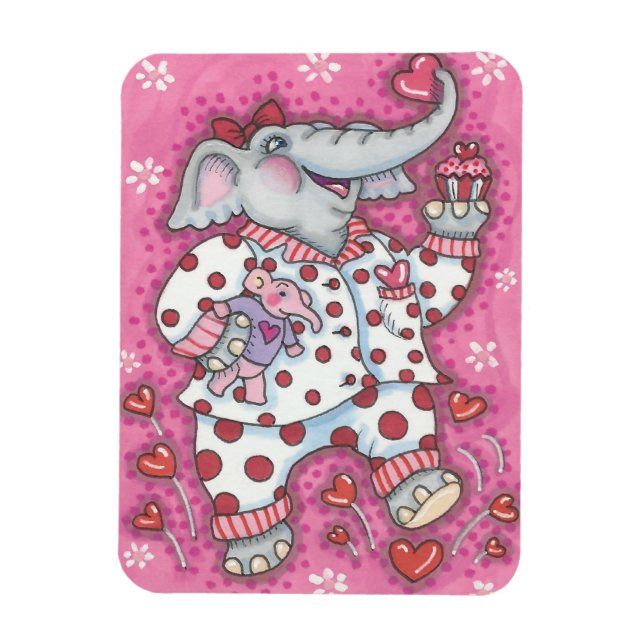 Elephant Sweetheart VALENTINE MAGNET *Anpassen (Vertikal)