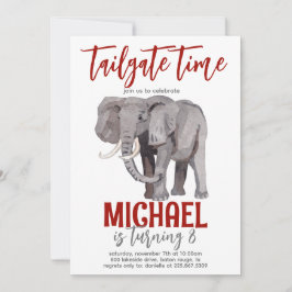 Elephant Tailgate Birthday Invite Einladung