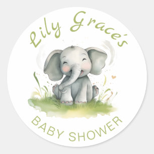 Elephant Themed Baby Dusche Rundkleber Runder Aufkleber