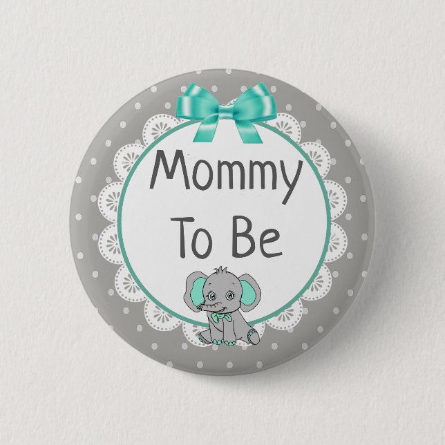 Elephant Themed Mama to Be Baby Shower Button (Vorderseite)