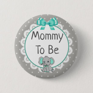 Elephant Themed Mama to Be Baby Shower Button