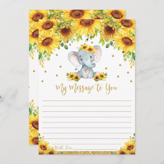 Elephant Time Capsule Meldung an Sie leere Karten (Vorne/Hinten)