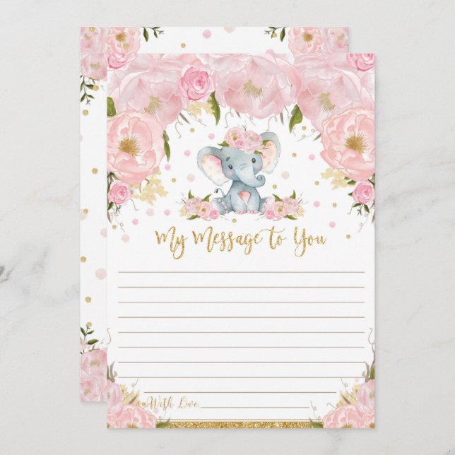 Elephant Time Capsule Meldung an Sie leere Karten (Vorne/Hinten)