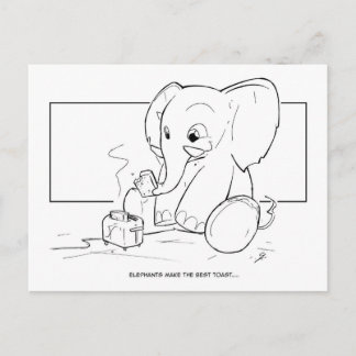 Elephant Toast Postkarte