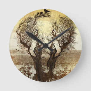 Elephant Tree Abstrakt Runde Wanduhr