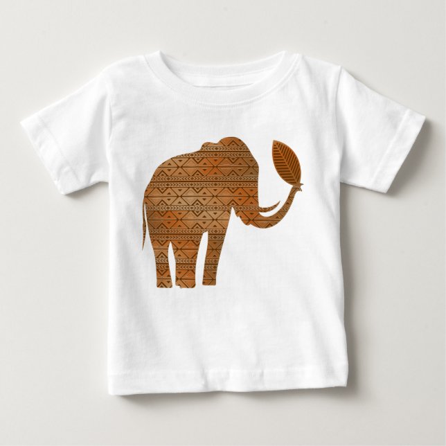 Elephant Tribal Art Design Baby T-shirt (Vorderseite)