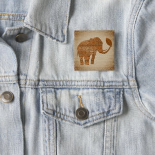 Elephant Tribal Art Design Button