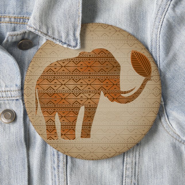 Elephant Tribal Art Design Button (Beispiel)