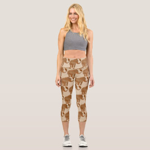 Elephant Tribal Art Design Capri Leggings