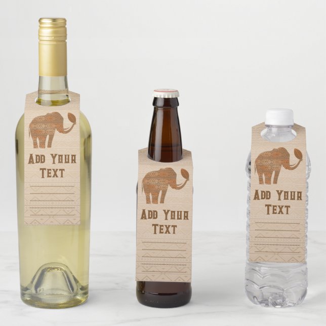 Elephant Tribal Art Design Flaschenanhänger (Beispiel)