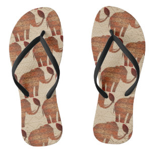 Elephant Tribal Art Design Flip Flops