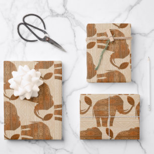 Elephant Tribal Art Design Geschenkpapier Set